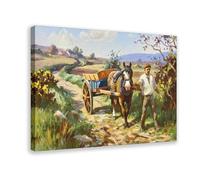 Donal McNaughtons Work Artist Prints Heading For The Turf Canvas Poster Wall Art Decor Print Picture Paintings for Living Room Bedroom Decoration Frame-style 12x18inch(30x45cm)