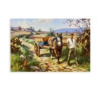 Donal McNaughtons Work Artist Prints Heading For The Turf Canvas Poster Wall Art Decor Print Picture Paintings for Living Room Bedroom Decoration Unframe-style 20x30inch(50x75cm)