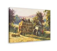 Donal McNaughtons Work Artist Prints Making Hay While The Sun Shines Canvas Poster Bedroom Decor Landscape Office Room Decor Gift Frame-style 16x24inch(40x60cm)