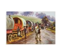 Donal McNaughtons Work Artist Prints The Travelling People Canvas Poster Bedroom Decor Landscape Office Room Decor Gift Unframe-style 20x30inch(50x75cm)