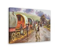 Donal McNaughtons Work Artist Prints The Travelling People Canvas Poster Bedroom Decor Landscape Office Room Decor Gift Frame-style 24x36inch(60x90cm)