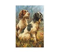 Donal McNaughtons Work Artist Prints Two Spaniels Canvas Poster Wall Art Decor Print Picture Paintings for Living Room Bedroom Decoration Unframe-style 16x24inch(40x60cm)