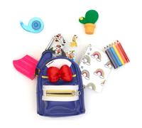 Donald Duck Blue Mini Backpack Pencil Case Micro Pack with 6 Stationery Items