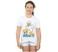 Donald Duck Bring It Cotton T-Shirt Disney White 7-8 Years