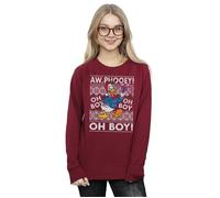 Donald Duck Christmas Fair Isle Sweatshirt Disney Burgundy L