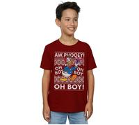 Donald Duck Christmas Fair Isle T-Shirt Disney Burgundy 9 Years
