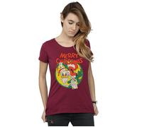 Donald Duck Merry Christmas Cotton T-Shirt Disney Burgundy XXL