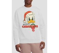 Donald Duck Merry Christmas Sweatshirt White Disney White XL