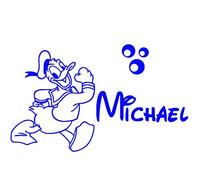 Donald Duck Sticker Wall Decal Personalized wall decal sticker child's name and Donald Duck. Wall sticker with the name of a child and Donald Duck A beautiful wall decoration with the name of a child.