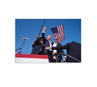 Donald J. Trump Raises His Fist in Protest after Being Shot Poster Decorative Painting Canvas Wall Posters And Art Picture Print Modern Family Bedroom Decor Posters 16x24inch(40x60cm)