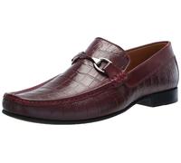 Donald Pliner Dannie Slip-On Leather Loafer - Stacked Heel - Classic Dress Loafers for Men, Memory Foam Insole, Men’s Driving Shoes, Leather Shoes for Men, Oxblood - Crocco, 12