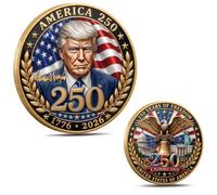 Donald Trump America 250 Challenge Coin,1776-2026 Anniversary Coin | Deep 3D Engraving,echoes landmark national moments,carries shared cultural sentiment,premium build
