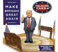 Donald Trump Birthday Card | Pop Up Card with 3D Trumps Real Voice in Oval Office Says Happy Birthday Cards for Men | Light Up, Make Birthdays Great Again Interactive Card for Dad, Husband, Women