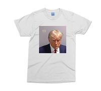 Donald Trump Jail Mugshot - Men - XL - White - Tshirt President Trump Headshot 2025 - Funny Fake News