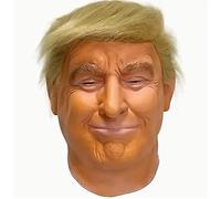 Donald Trump Latex Mask - Funny Donald Trump Mask Costume with Wig for Adults - Realistic Trump Face Mask for Halloween Fancy Dress - Donald Trump Fancy Dress Outfit & Costume Accessories