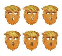 Donald Trump Mask - Cardboard Cut-Out Face Mask with Elastic String - Funny Novelty President Political Halloween Fancy Dress Costume Accessory