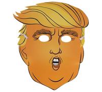Donald Trump Mask - Cardboard Cut-Out Face Mask with Elastic String - Funny Novelty President Political Halloween Fancy Dress Costume Accessory