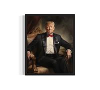 Donald Trump President Black Framed Wall Art Print Poster, Official Presidential Portrait Artwork Decor Gallery Collection, Patriotic Historical Painting, Vintage Art Decor 40 (Donald Trump, 10"L x 8