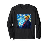 Donald Trump Starry Night Art Van Gogh Style political Long Sleeve T-Shirt