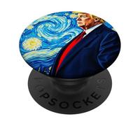 Donald Trump Starry Night Art Van Gogh Style political PopSockets Adhesive PopGrip