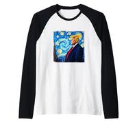 Donald Trump Starry Night Art Van Gogh Style political Raglan Baseball Tee