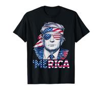 Donald Trump Won Elections 2024 'Merica USA Flag Sunglass T-Shirt