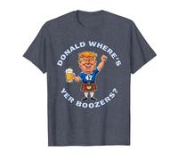 Donald Where's Your Boozers Scotland We'll Be Coming T-Shirt, Men, Heather Blue, X-Large