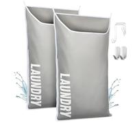 DONAQ Hanging Laundry Hamper Bag - Space Saving over the Door Storage Bags - Behind the Door Hampers for Dirty Clothes - Wall Mounted Basket for Bathroom - Washable Organizer for Small Room Spaces, XL