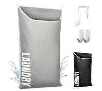 DONAQ Hanging Laundry Hamper Bag XL 40x22", Space Saving over the Door Storage Bags, Behind the Door Hampers for Dirty Clothes & Wall Mounted Basket for Bathroom, Organizer for Small Room Spaces RV