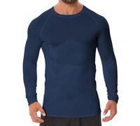 Donason Men's Compression Shirt Long Sleeve Quick Dry Sports T-Shirt Athletic Base Layer Top Tight Fit Body Shaper Active Gym Shirts for Running Training Workout Navy