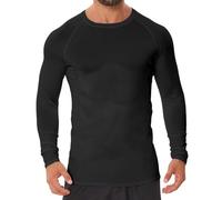 Donason Men's Compression Shirt Long Sleeve Quick Dry Sports T-Shirt Athletic Base Layer Top Tight Fit Body Shaper Active Gym Shirts for Running Training Workout Black