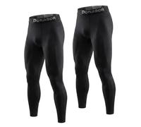 Donason Men's Running Leggings Compression Pants Mens Base Layer Tights Elastic Soft Fabric Athletic Tight, Gym Quick Dry Sports Trousers Workout Leggings Cycling Basketball Yoga Heated Bottoms