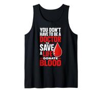 Donate Blood Save A Life Donor Red Drop Donation Tank Top