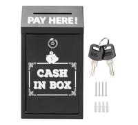 Donation Box - Metal Box with Lock | Secure Wall Container with Key | Ideal for Voices, Cash, Post, Bank, Self-Service Organisation in the Office, Shop, Reception