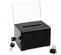 Donation Box, Suggestion Box with Lock for Voting Tips and Fundraising