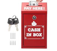 Donation Box with Lock | Metal Collection Box Wall Mounted Mailbox,Safe Metal Storage Organizers with Key Slot Charity Mailbox for Indoor Outdoor Fundraising
