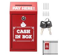 Donation Boxes for Fundraising - Suggestion Box with Lock, Metal Storage Organiser with for Fundraising Charity Letterbox