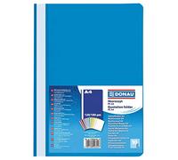 DONAU 1702001PL-10 Plastic File Folder A4 Blue/Plastic Folder Made of Eco PP Film 120/180 µm with Transparent Cover/for Office and School/Capacity Approx. 200 Sheets | Pack of 10