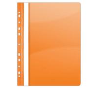 DONAU 1704001PL-12 Plastic File Folder Perforated A4 Orange Transparent Folder Plastic Durable PVC Hard Crystal Clear Cover Sheet Clamp Folder for Office and School Euro Punching Pack of 10