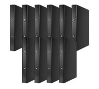 Donau 3736001PL-01 Ring Binder Black 2-O-Ring Mechanism 30 mm DIN A4 Ring Binder Cardboard/Plastic Made from 1.9 mm Thick Cardboard with Eco PP 100µ Pack of 10