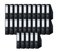 DONAU 3949001PL-01 Magazine File Stand Folder Archive Box Cardboard / Pack of 25 / 25 Pieces / Box - Black up to 750 Sheets for Office, School and Home for Storing A4 Documents