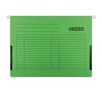 DONAU 7420905-06 Suspension Bag with Linen Frogs Made from Recycled Cardboard 230 GSM for DIN A4 Colour: Green Pack of 5 Interchangeable Blank Labels Ideal for Office and School and the Authority Green