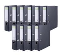 DONAU Binder Lever Arch File/Folder PREMIUM MAXI FSC/Pack of 10-10 Pieces/Wide/DIN A4 8 cm - 80 mm/Black/Plastic cover PP/Cardboard Paper/Reinforcement tape/Made in The EU