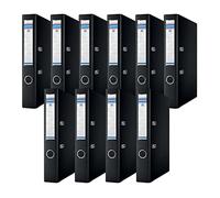 Donau Binder Lever Arch File/Folder Slim Pack of 10 / DIN A4 / 5 cm / 10 Pieces/Black/Plastic Cover PP/Cardboard Paper