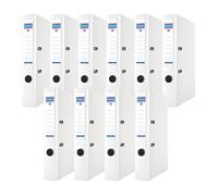 Donau Binder Lever Arch File/Folder Slim Pack of 10 / DIN A4 / 5 cm / 10 Pieces/White/Plastic Cover PP/Cardboard Paper