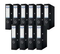 Donau Binder Lever Arch File/Folder Wide/Pack of 10 / DIN A4 / 7,5 cm / 10 Pieces/Black/Plastic Cover PP/Cardboard Paper