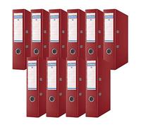 Donau Binder Lever Arch File/Folder Wide/Pack of 10 / DIN A4 / 7,5 cm / 10 Pieces/Burgundy/Plastic Cover PP/Cardboard Paper