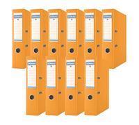 Donau Binder Lever Arch File/Folder Wide/Pack of 10 / DIN A4 / 7,5 cm / 10 Pieces/Orange/Plastic Cover PP/Cardboard Paper