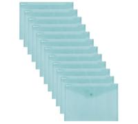 Donau Document Wallet with Fastening, A4, Pack of 12, Transparent Green, Popper Document Folder, Polypropylene Eco/Plastic, 180 μm