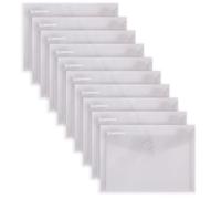 Donau Document Wallet with Fastening, A6, Pack of 10, Transparent Grey, Press Stud Document Folder, Polypropylene Eco/Plastic, 180 μm